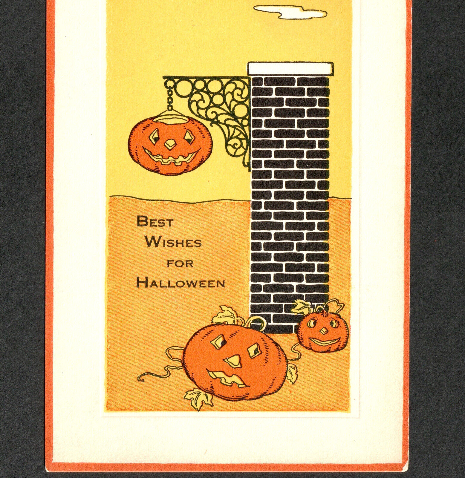 Best Wishes for Halloween Fairman Pink of Perfection 400 JOL Pumpkin PostCard