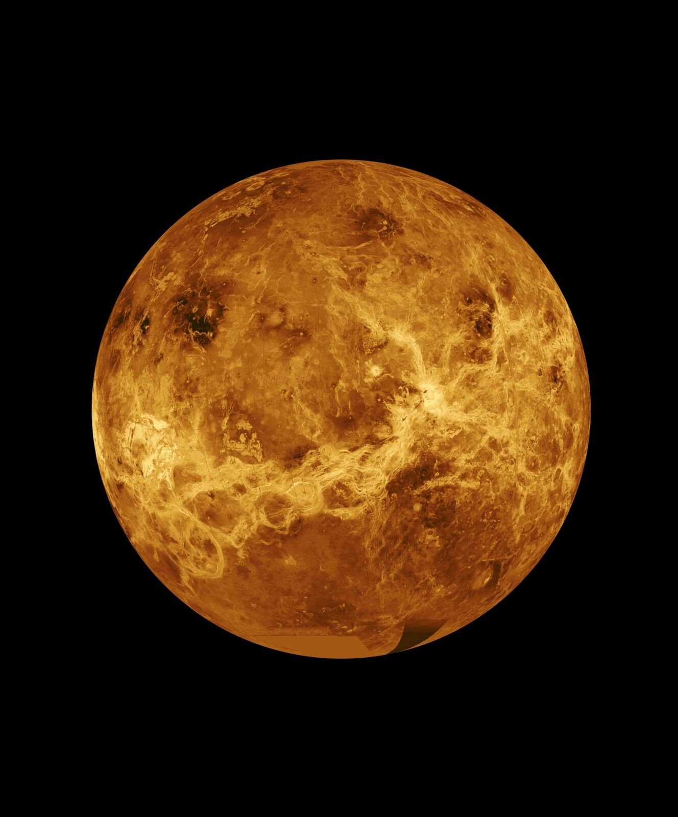 Global Radar View of VENUS  from Magellan NASA PHOTO  (176-L)