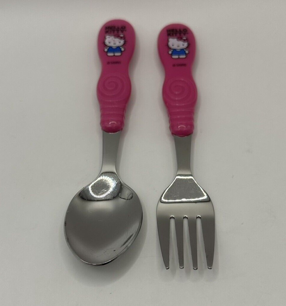 Hello Kitty Stainless Steel Fork and Spoon Sanrio Children Kids Flatware