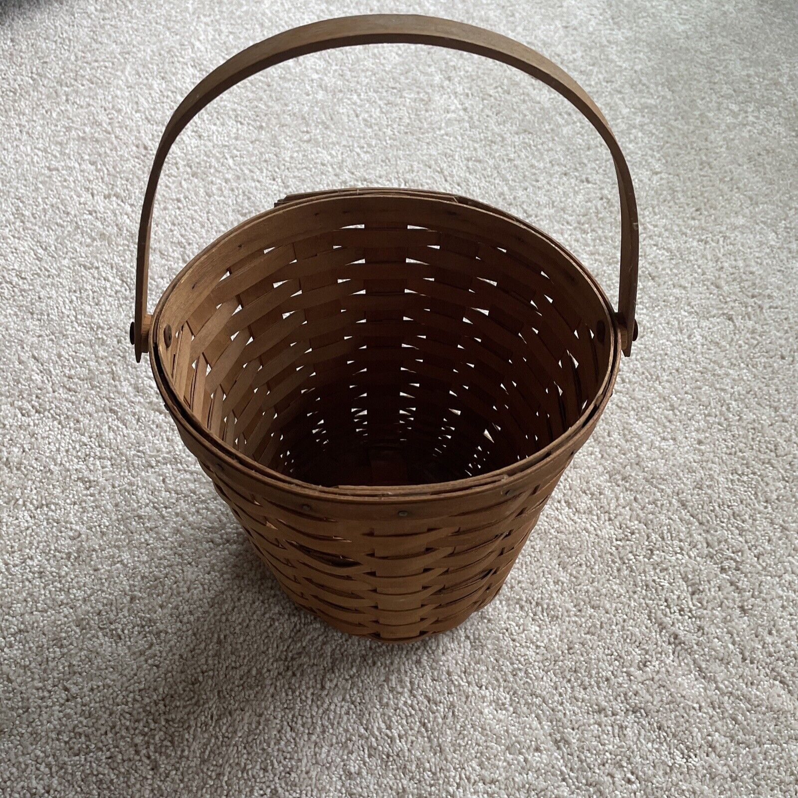 Longaberger Vintage 1987  7 Inch Fruit Basket Signed And Hand Woven Great Cond.
