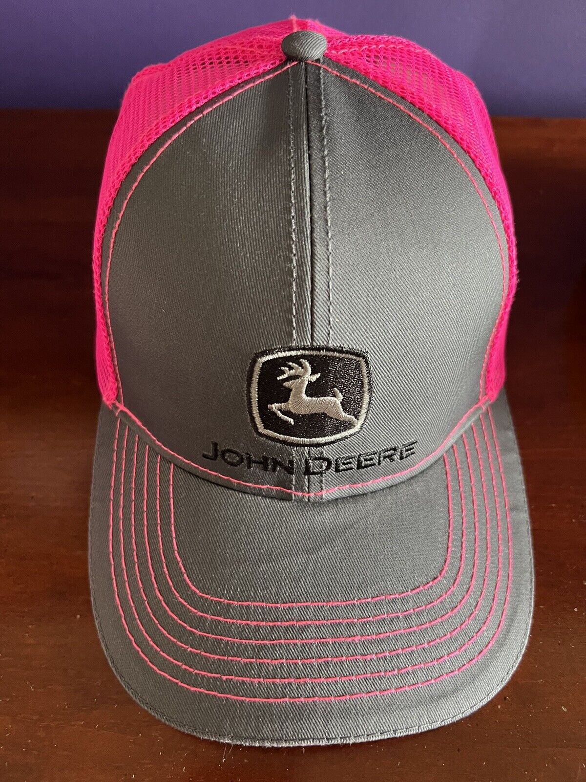 John Deere Gold Key Customer Waterloo Works Pink Baseball Cap Hat