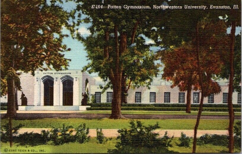 Postcard Patten Gymnasium Northwestern University Evanston Illinois IL      X311