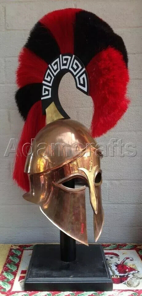 18 gauge Steel Copper Coated Medieval Greek Corinthian Helmet Spartan Helmet TC