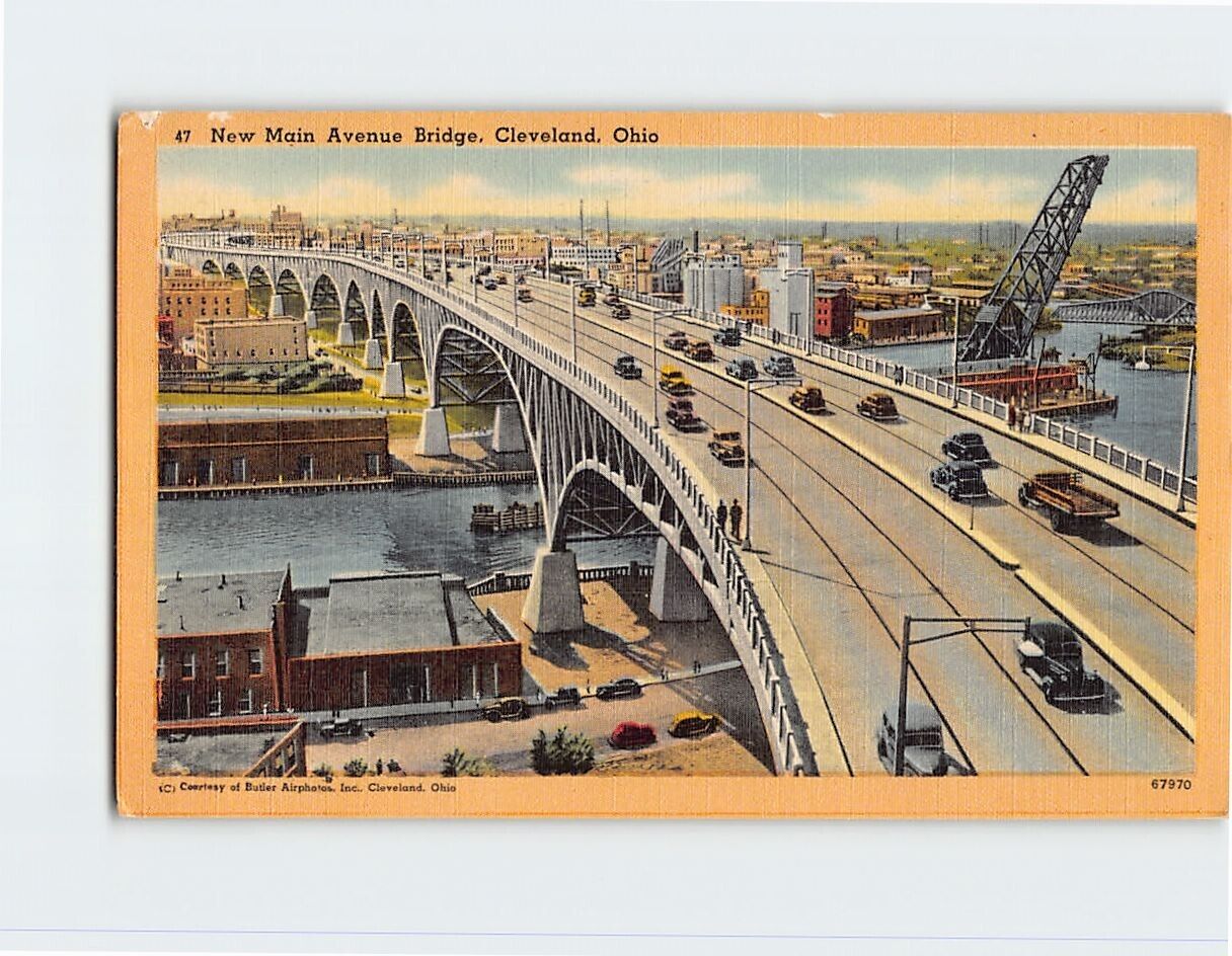 Postcard New Main Avenue Bridge Cleveland Ohio USA