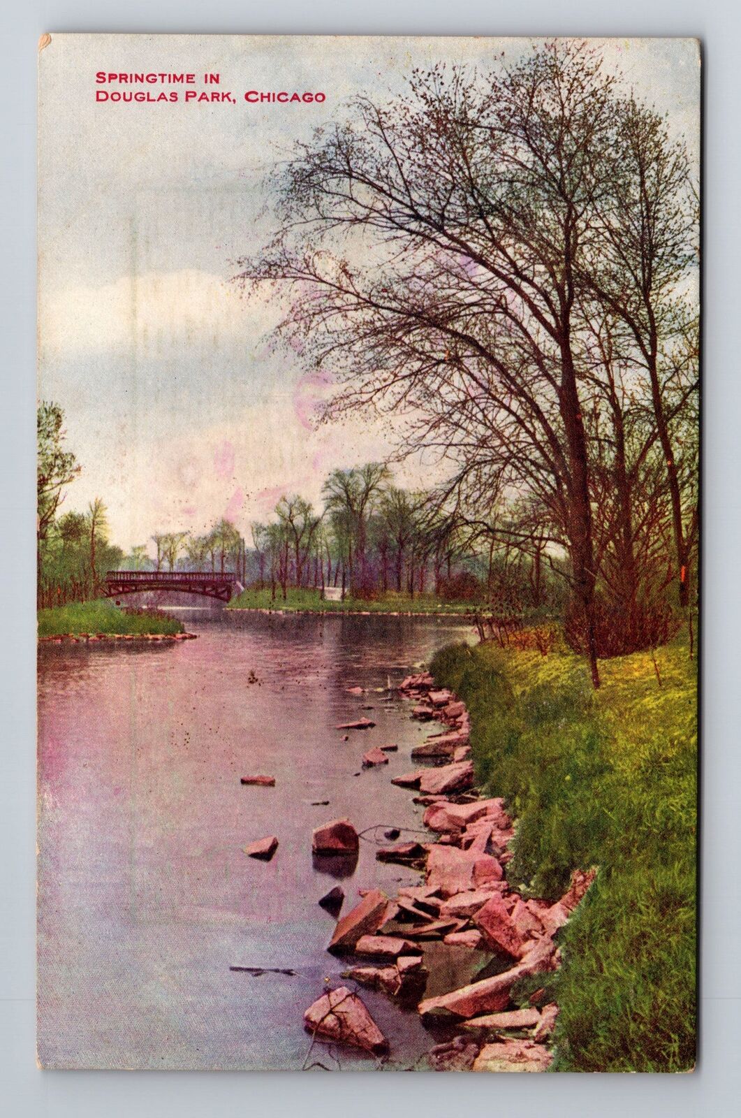 Chicago IL-Illinois, Springtime In Douglas Park, Antique, Vintage Postcard