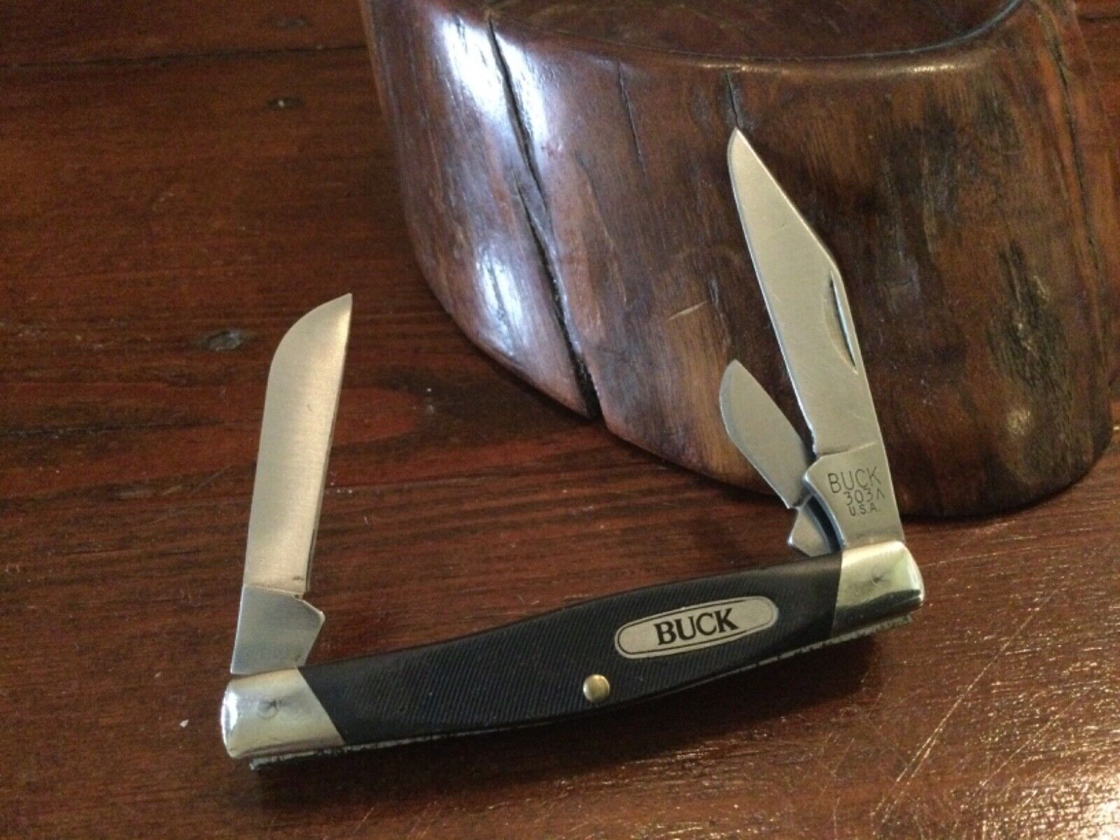 Buck 303U Pocketknife  Three Blade Vintage Buck 303 Stockman Made in U.S.A. NICE