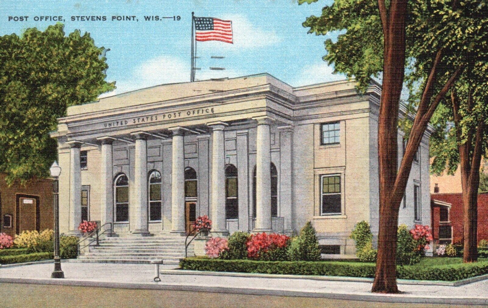 Postcard WI Stevens Point Wisconsin Post Office Posted 1950 Vintage PC G4980