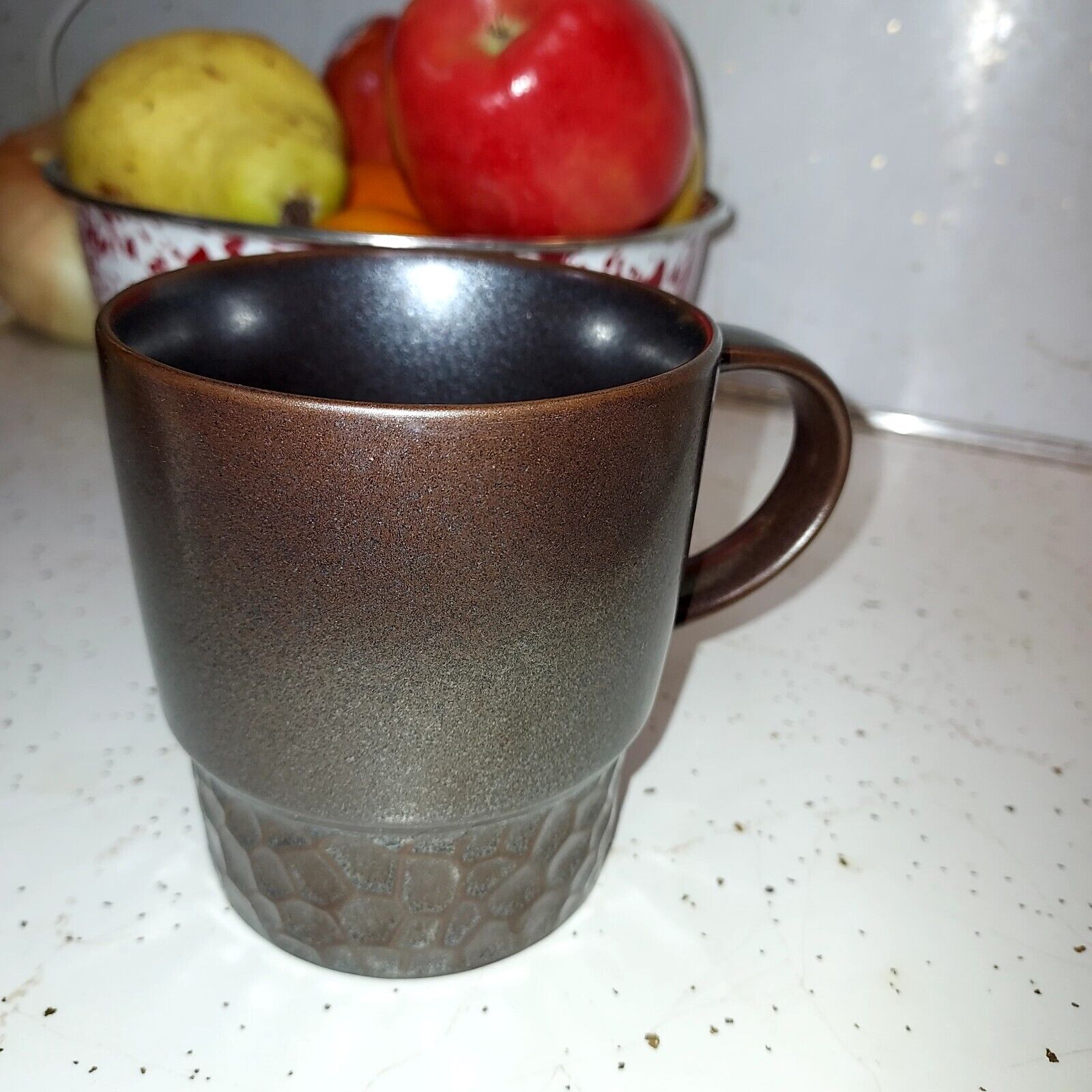 Starbucks Bronze Metalic Hammered Ceramic 2013 Coffee Tea Mug 14oz EUC