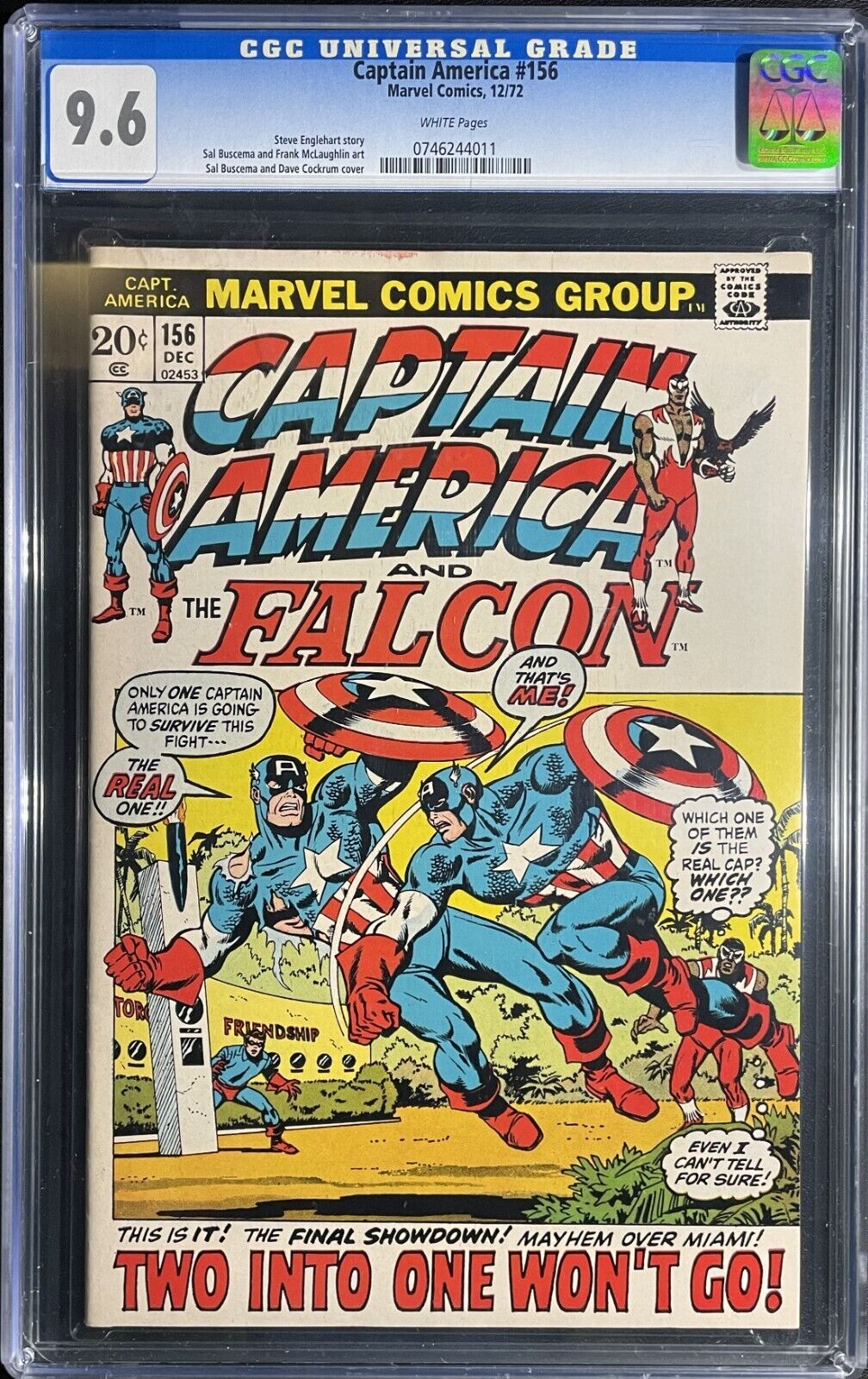 Captain America #156; 12/74; CGC 9.6 WHITE; 1950s Evil Cap; Low Starting Bid/BIN