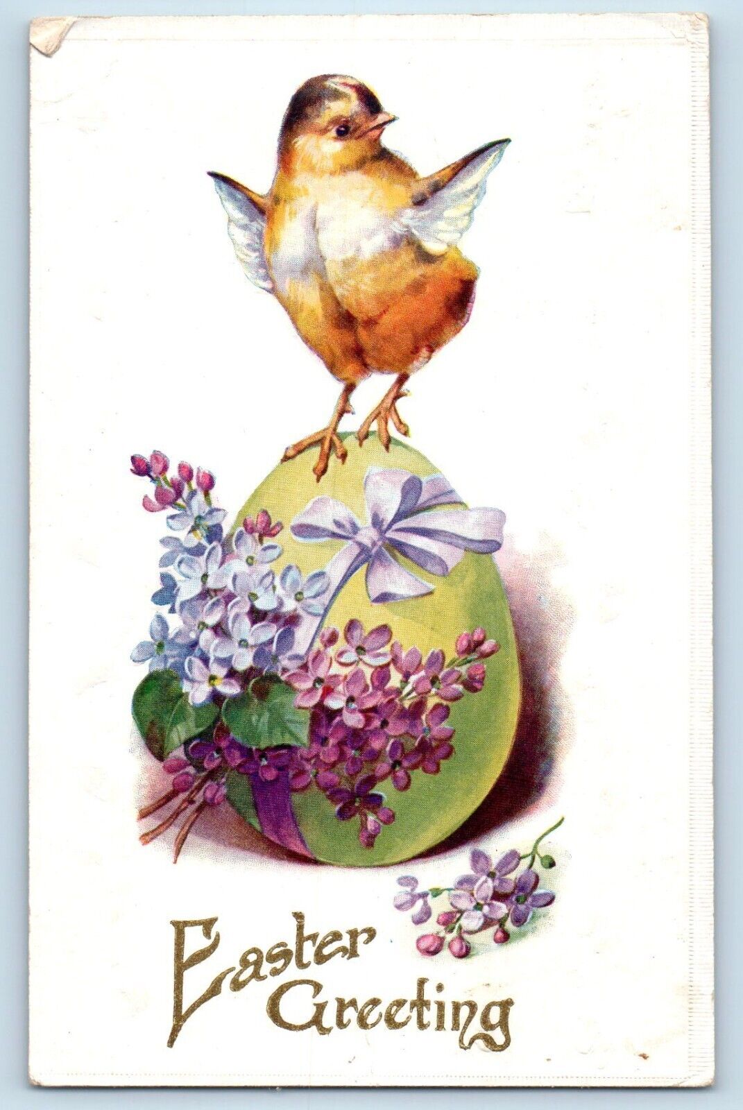 Crookston Minnesota MN Postcard Easter Greeting Egg Bird Flowers Embossed c1910s
