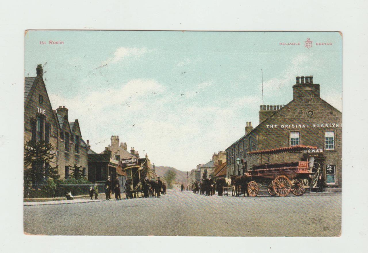 Vintage 1906 United Kingdom  Postcard Roslin Main Street ?