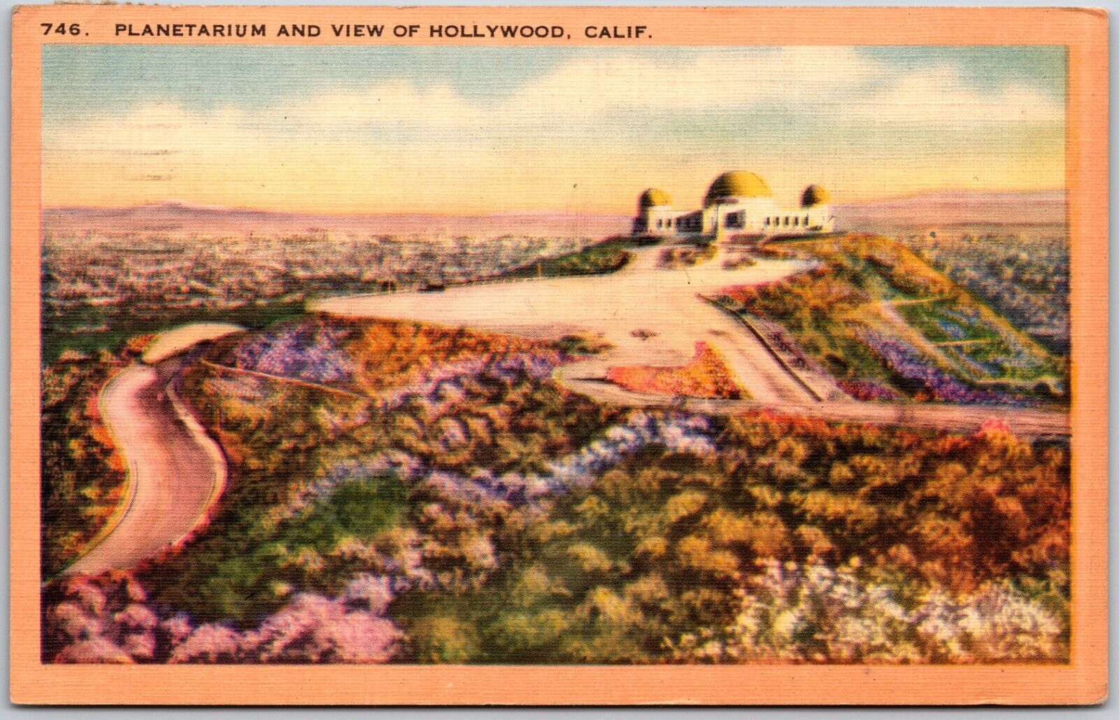 Planetarium and View of Hollywood, California - Postcard
