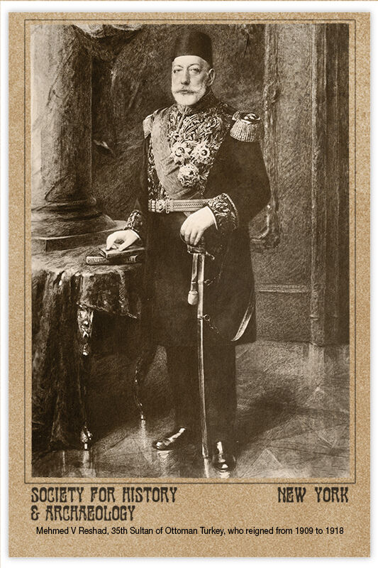 OTTOMAN EMPIRE 35th Sultan Mehmad Reshad 1910 Turkey Photo Vintage Card CDV A++