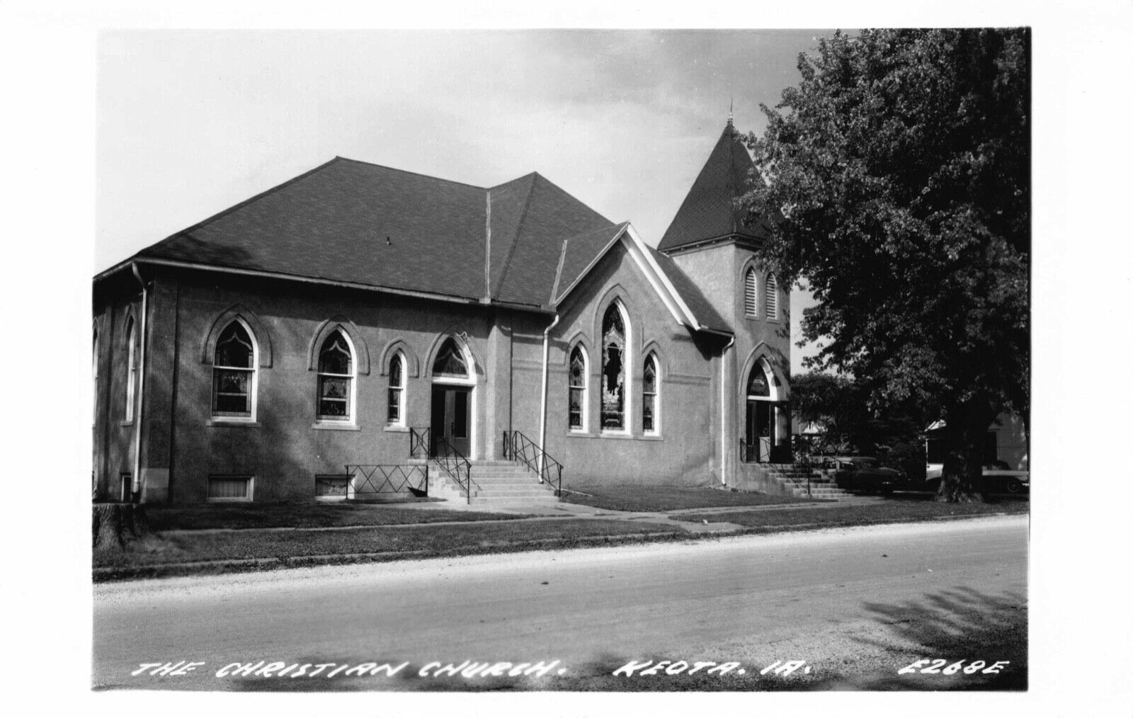 Real Photo Postcard The Christian Church in Keota, Iowa~122134