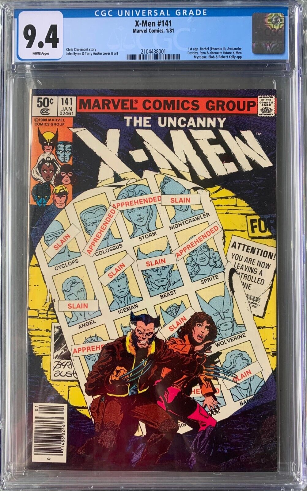 Uncanny X-Men #141 (1981) CGC 9.4, 1st Rachel (Phoenix II)