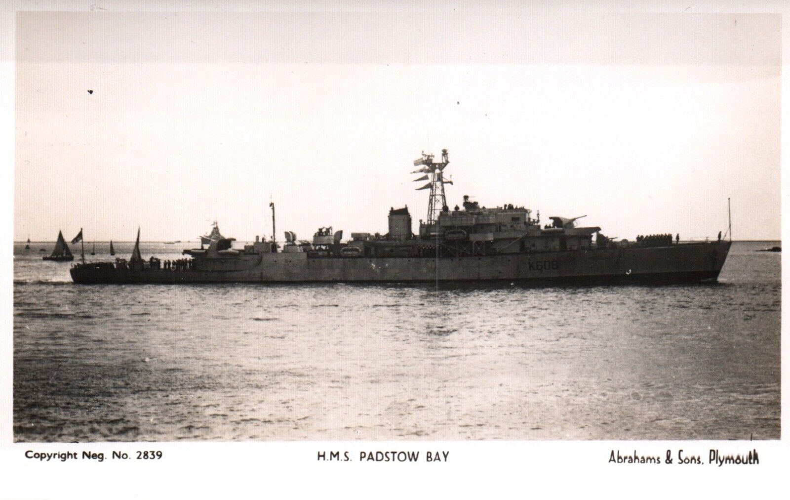 Postcard Royal Navy HMS Padstow Bay RPPC Photo England