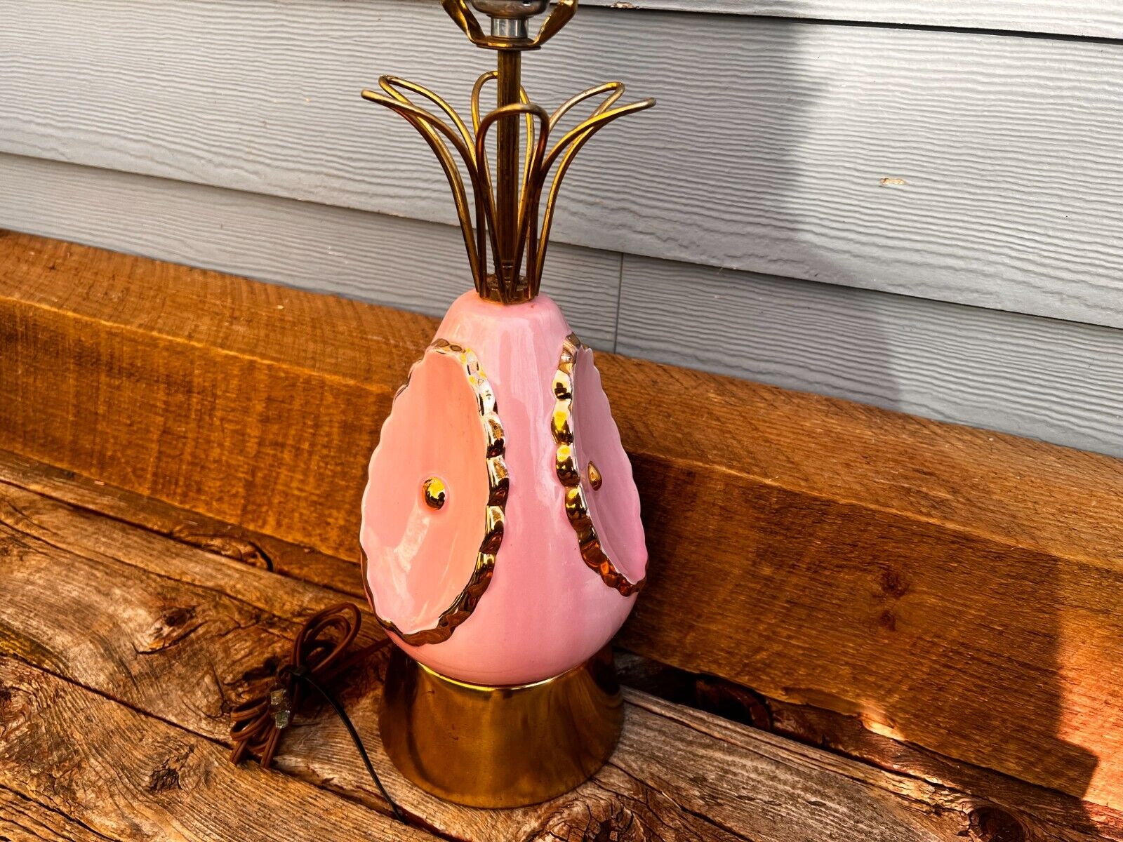 Vintage Pink MCM Table Lamp Retro Hollywood Regency Rare Unique Antique Works