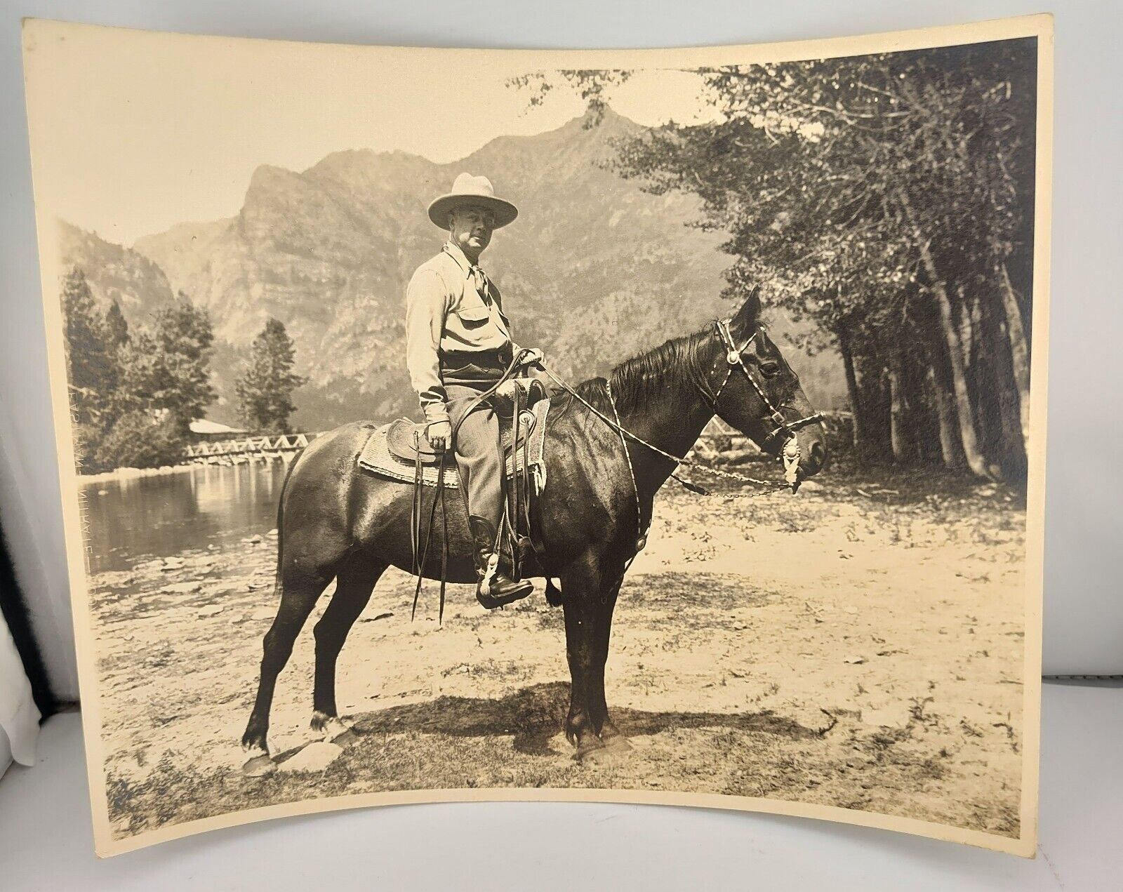 2 Antique Harrison Crandall Teton National Park Horse Rider Photo Photographs