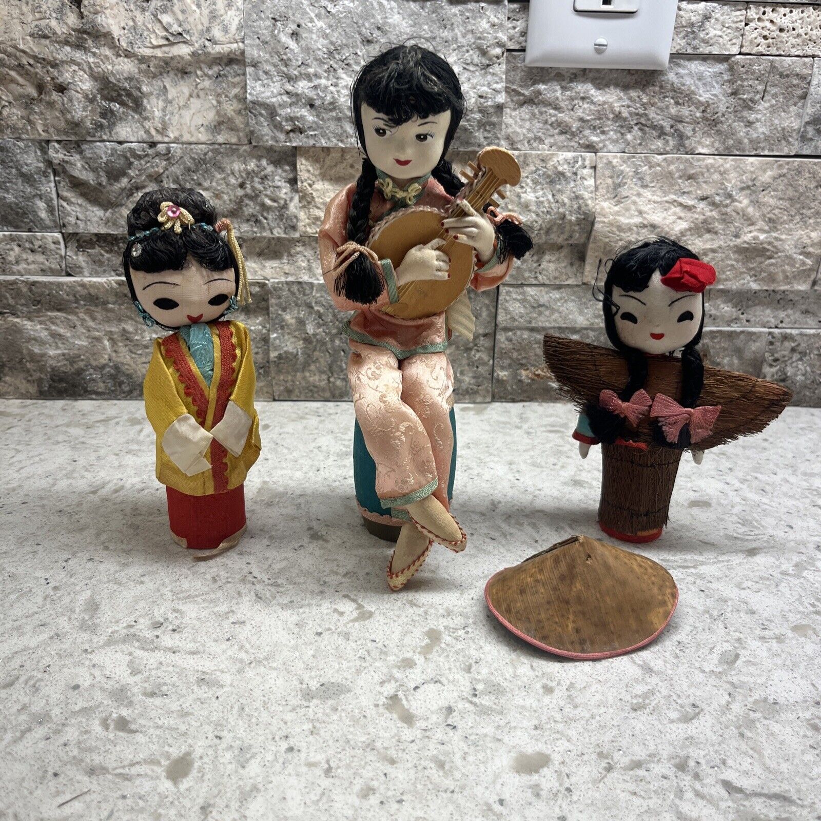 Asian Dolls and Figurines Lot Of 3