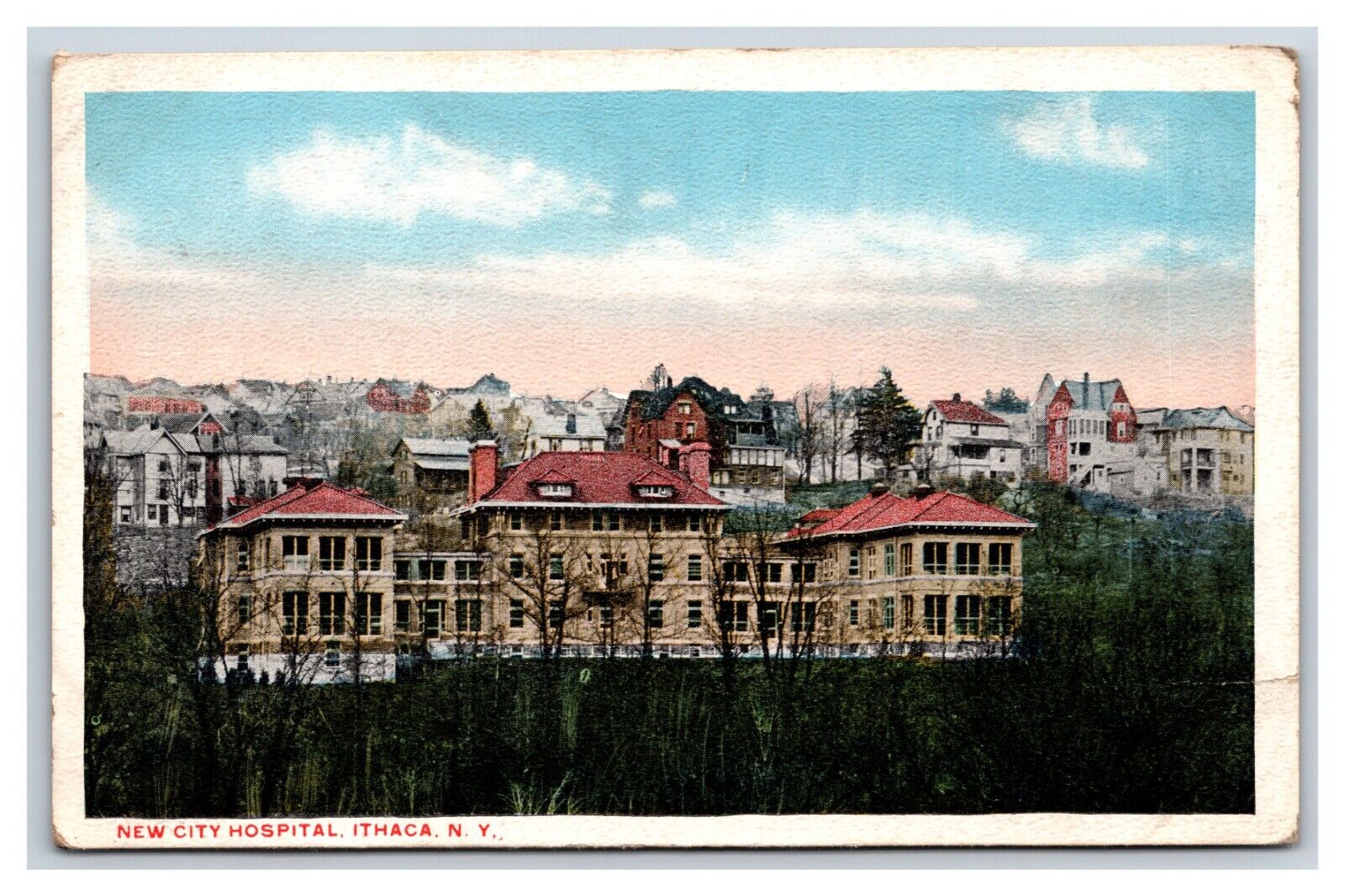 New City Hospital Ithaca New York NY UNP WB Postcard M19