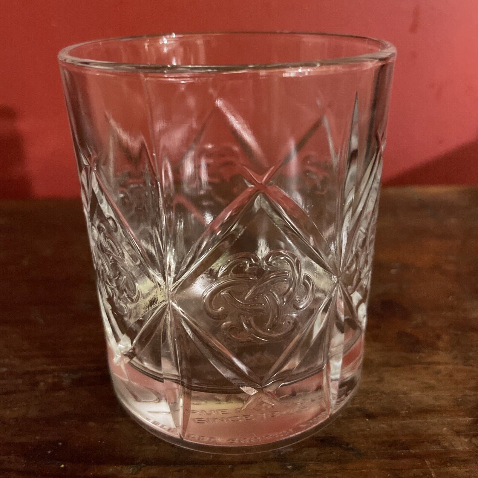 Dewar\'s Blended Scotch Whisky Embossed Logo Rocks Glass Used