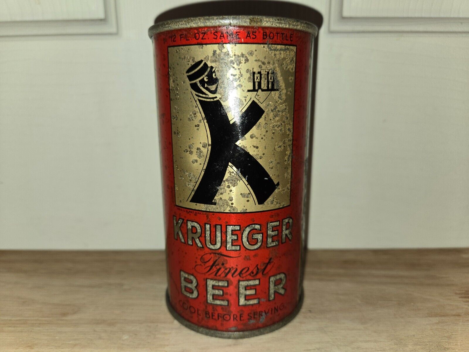 RARE 1936 KRUEGER FINEST BEER CAN OPENING INSTRUCTION TRY ON DRAUGHT KEGLINED CN
