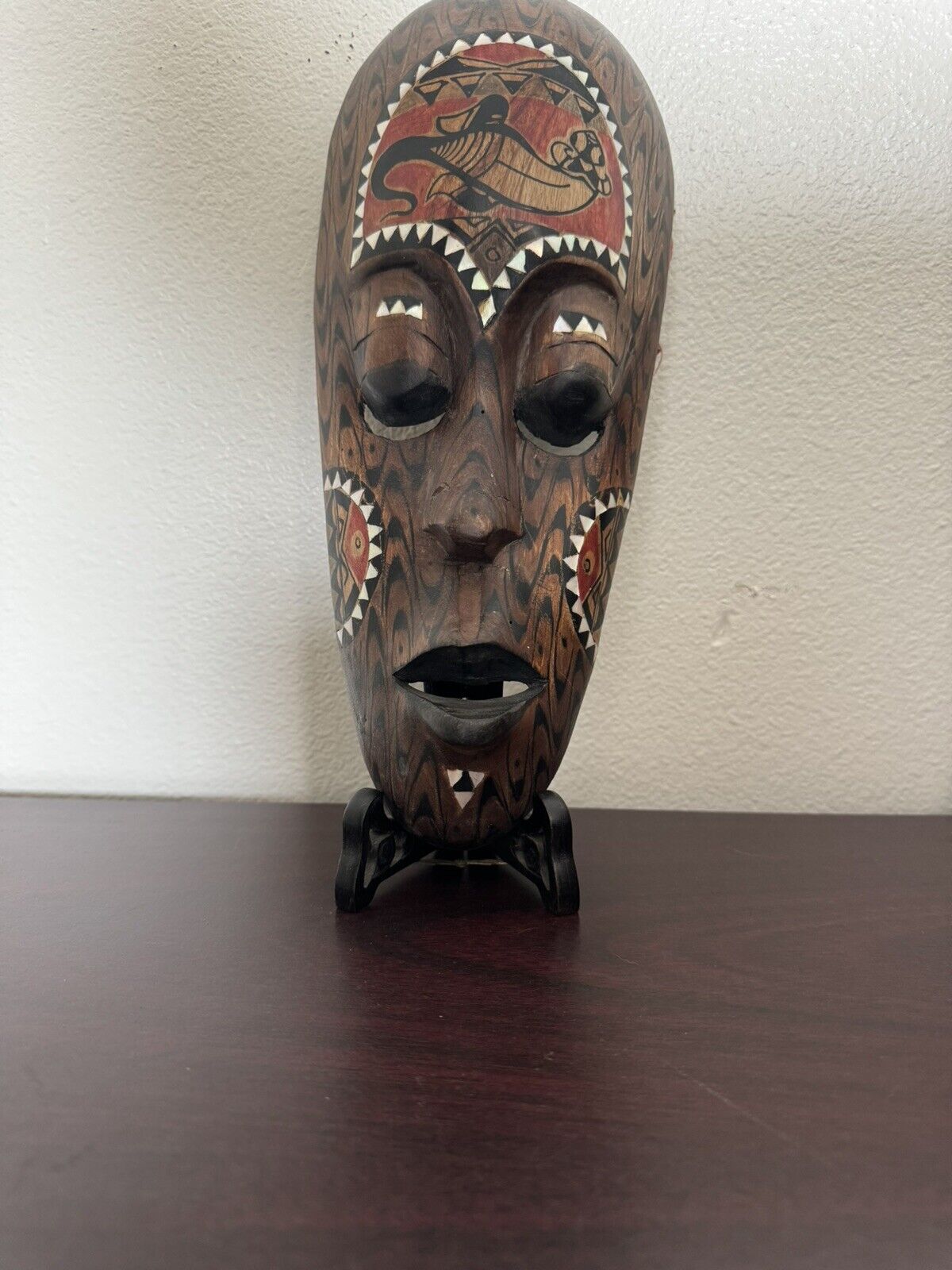 Beautiful Handcrafted African Mask 12”In Length x 5” In Width