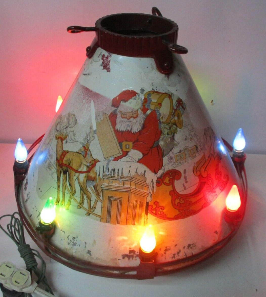 Late 1920's Noma Electric Co Working C-6 Lighted Christmas Tree Stand