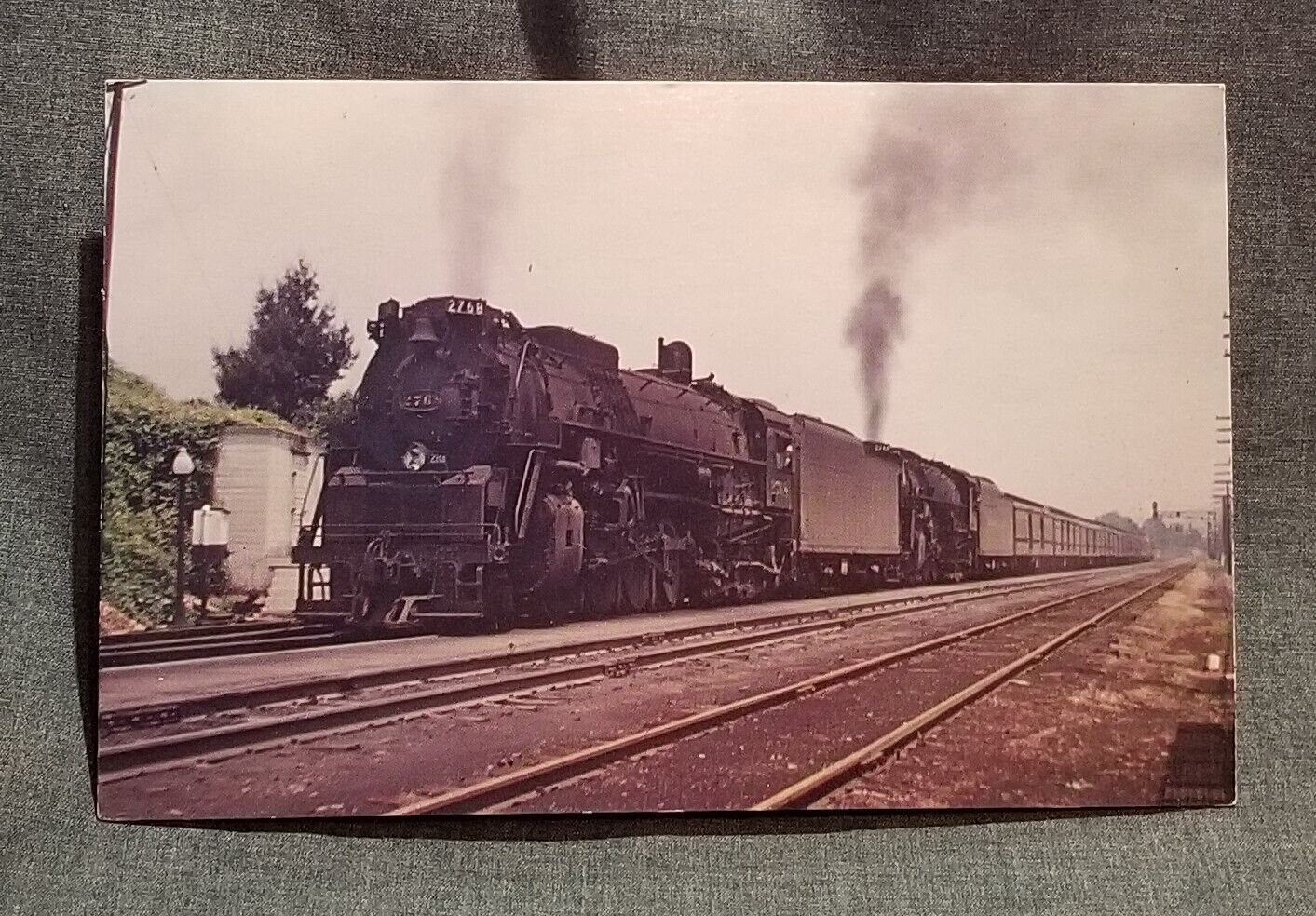 LMH Postcard CHESAPEAKE OHIO Berkshire 2-8-4 C&O 2768 White Sulphur Springs 1951