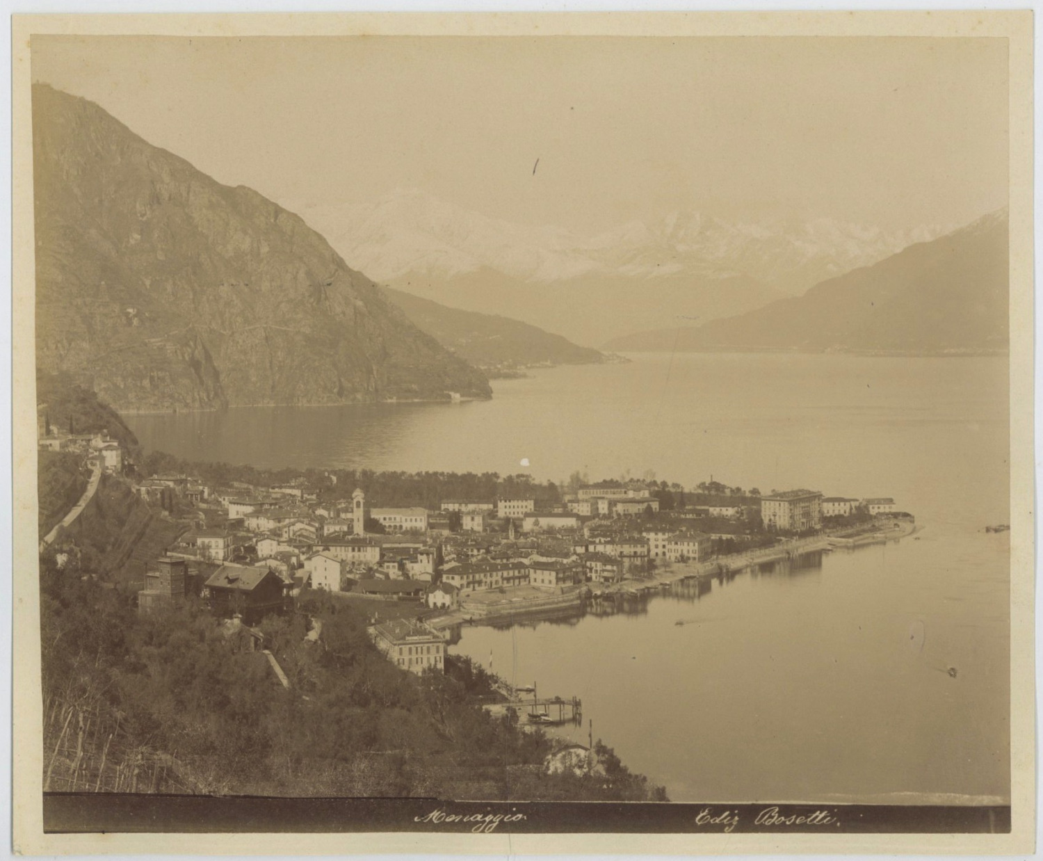 Bosetti. Italy, Lake Como, Menaggio Vintage albumen print. Albumin Print