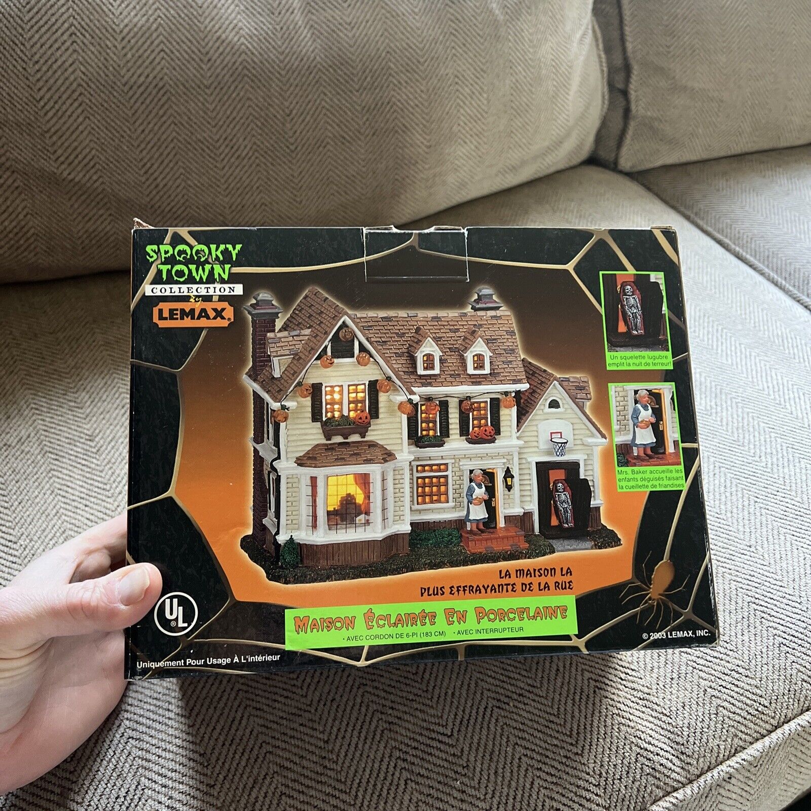 Spooky Town Collection Lemax Retired Spookiest House ON THE Block Porcelain NIB