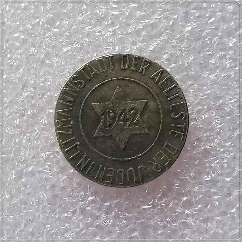 German WW2  ---  ..1942 Jewish Ghetto Coin  - 10 Pfennig,,,