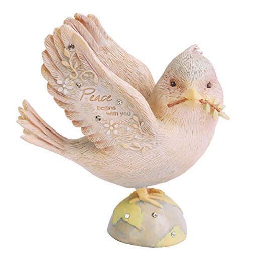  Foundations Peace Bird Inspirational Figurine, 4.72 Inch, Multicolor 