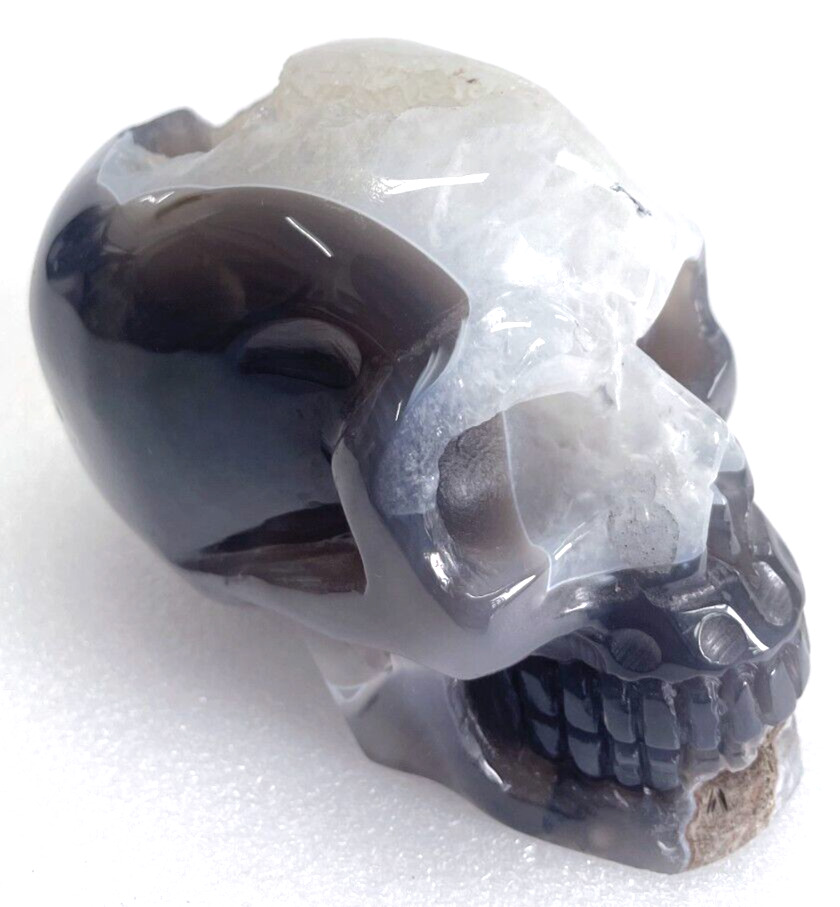 3.9'' Natural Agate Carved Crystal Skull,Realistic - Skulls Gemstone & Crystal