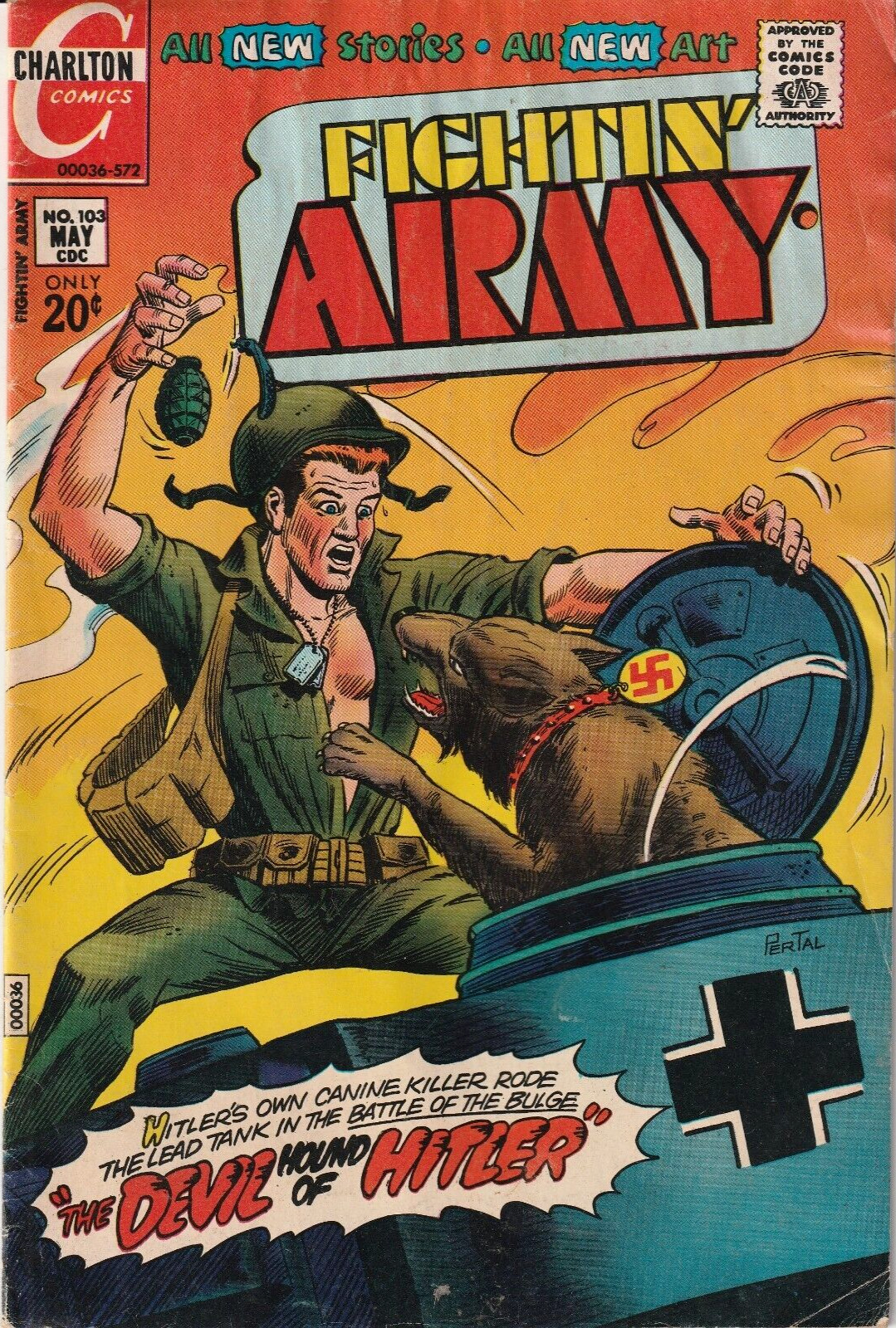 FIGHTIN' ARMY #103   KOREAN WAR * WORLD WAR II  CHARLTON  1972