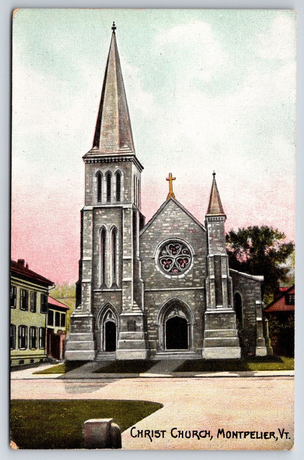 Christ Church Montpelier Vermont VT Vintage Postcard