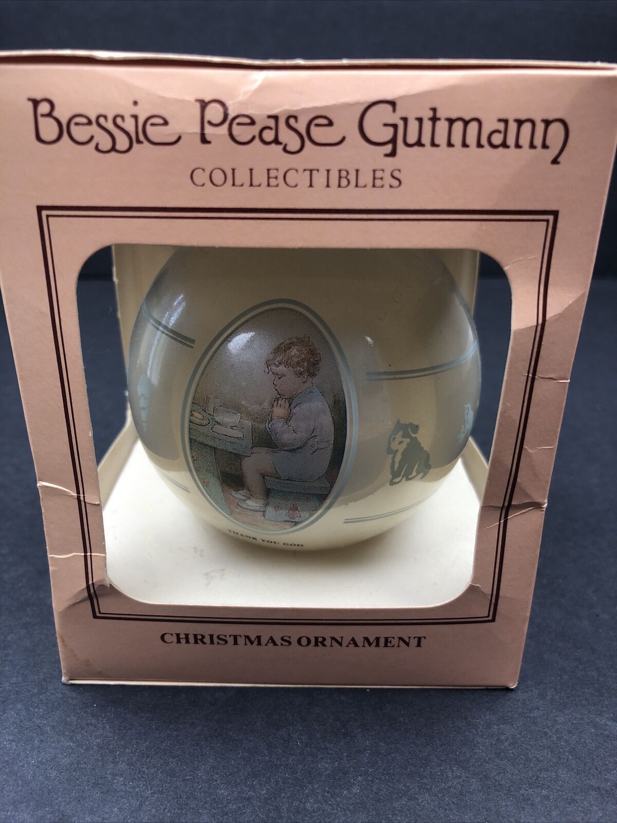 1985 Bessie Pease Gutmann Christmas Thank You God Ornament