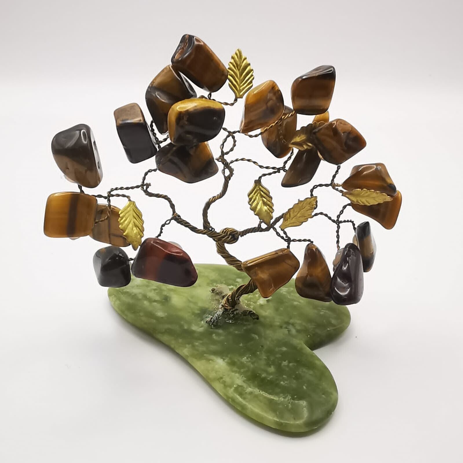 Tree Figurine Stones Vintage Handmade Jade Decor Home Unique Art Collectibles 