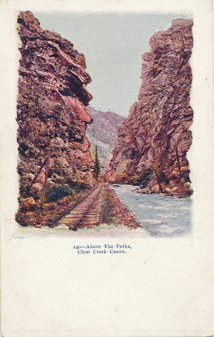 COLORADO CO - Clear Creek Canon Above The Forks Highly Embossed Postcard