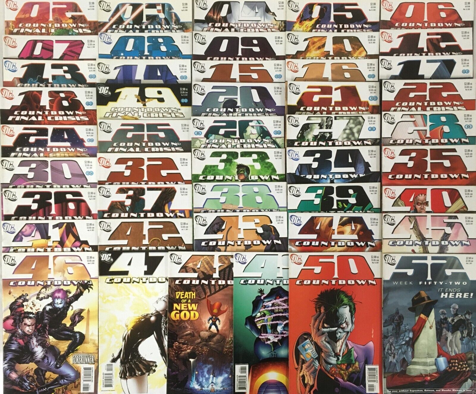 DC Countdown Huge 46 Comic lot Spans # 2 to 52 (7.5/9.0 Grade)