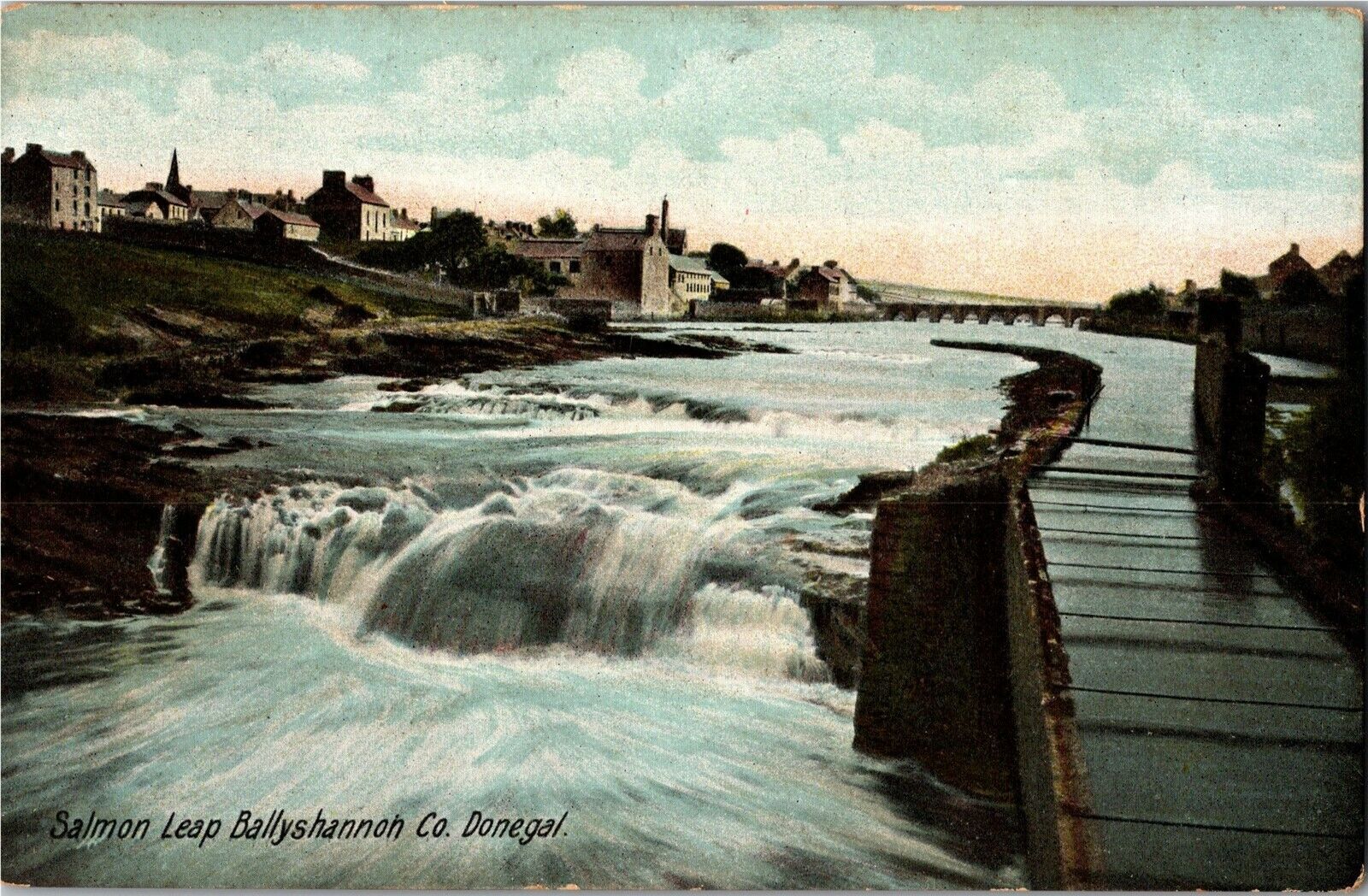 Salmon Leap, Ballyshannon County Donegal Ireland Vintage Postcard B47
