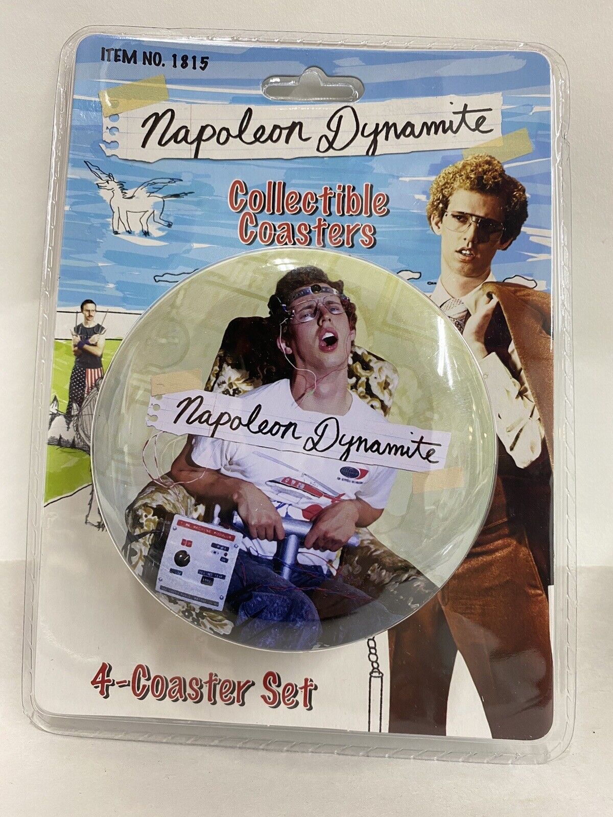 Napoleon Dynamite  Metal Coaster Set original Vintage stock