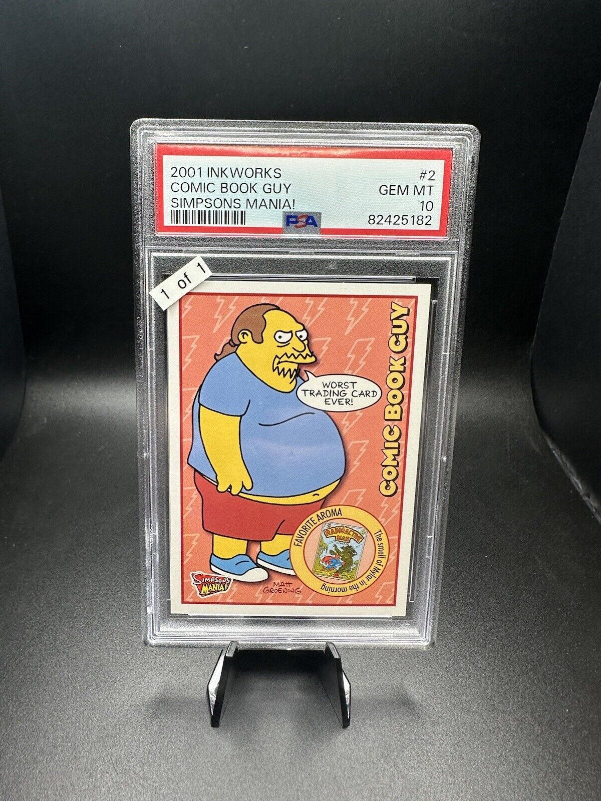 The Simpsons Mania 2001 Inkworks #2 Comic Book Guy PSA 10 POP 1