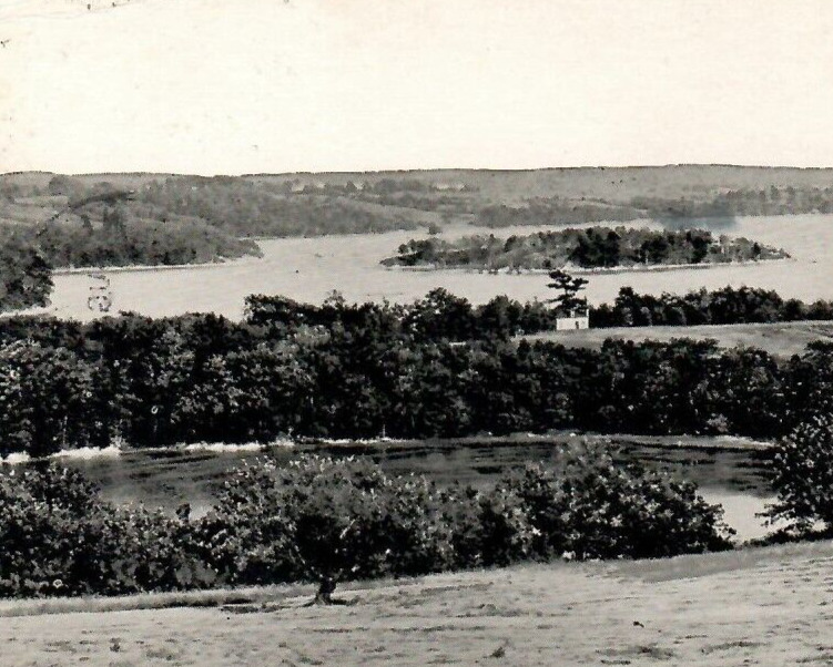 Vintage Postcard Damariscotta River Park Island Landscape Forest Newcastle Maine