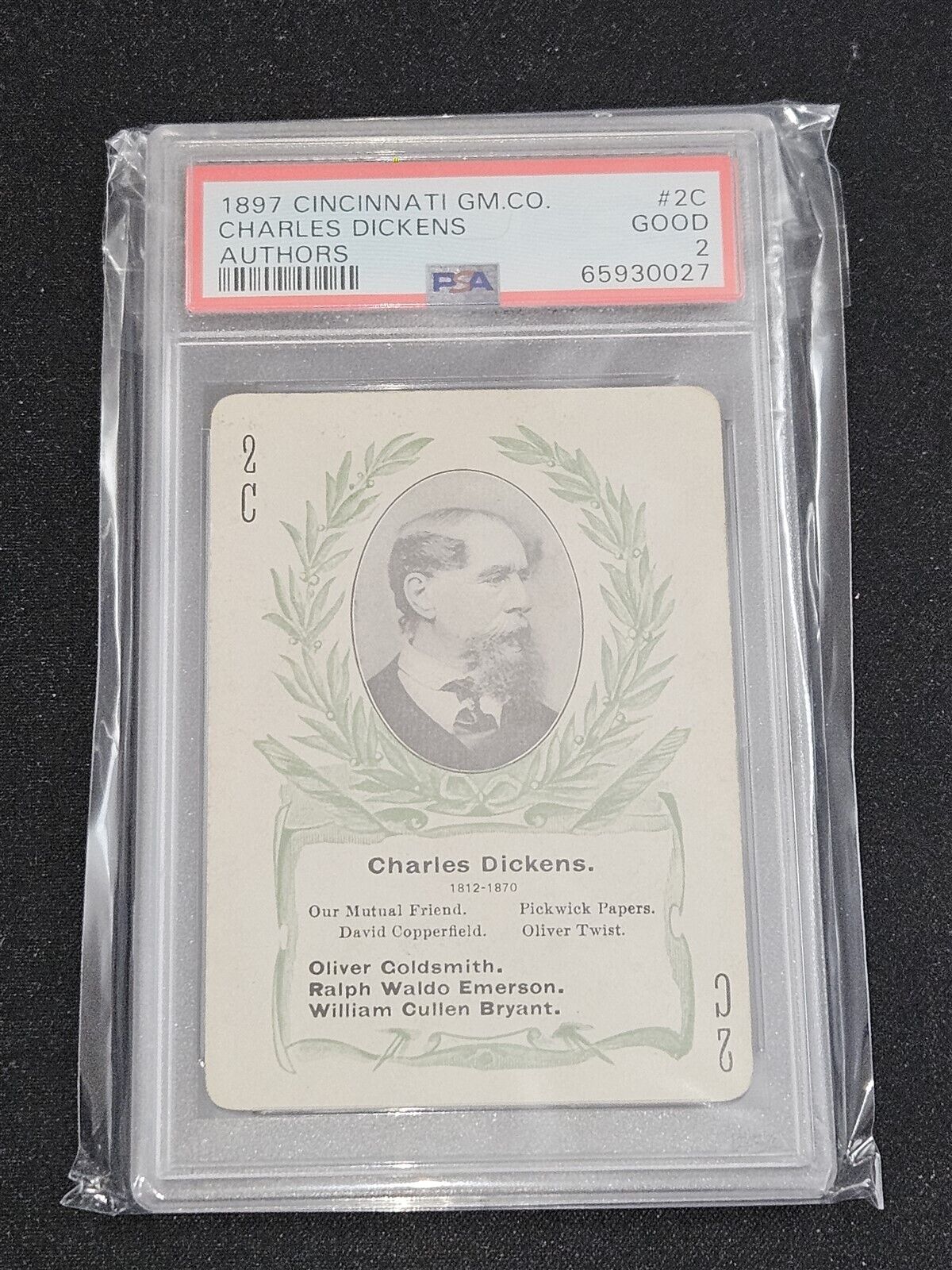 1897 Cincinnati GM Co. Charles Dickens 2C Playing Card PSA 2 RARE