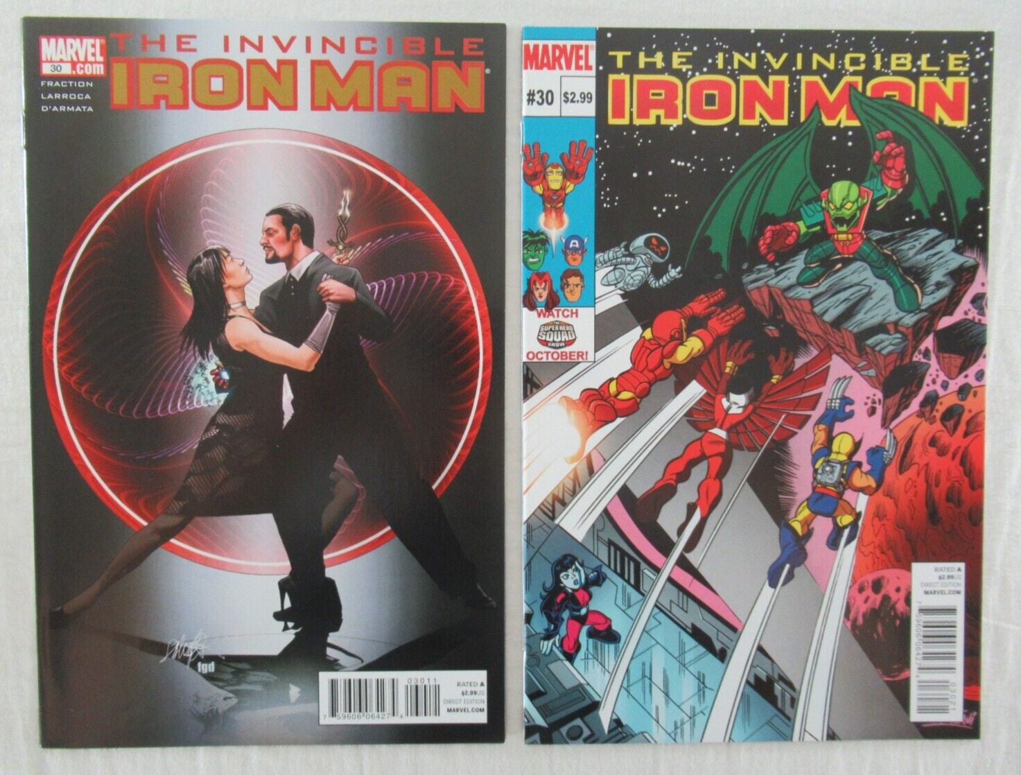Invincible Iron Man #30 Regular & Variant Cover Set Marvel Comics 2010
