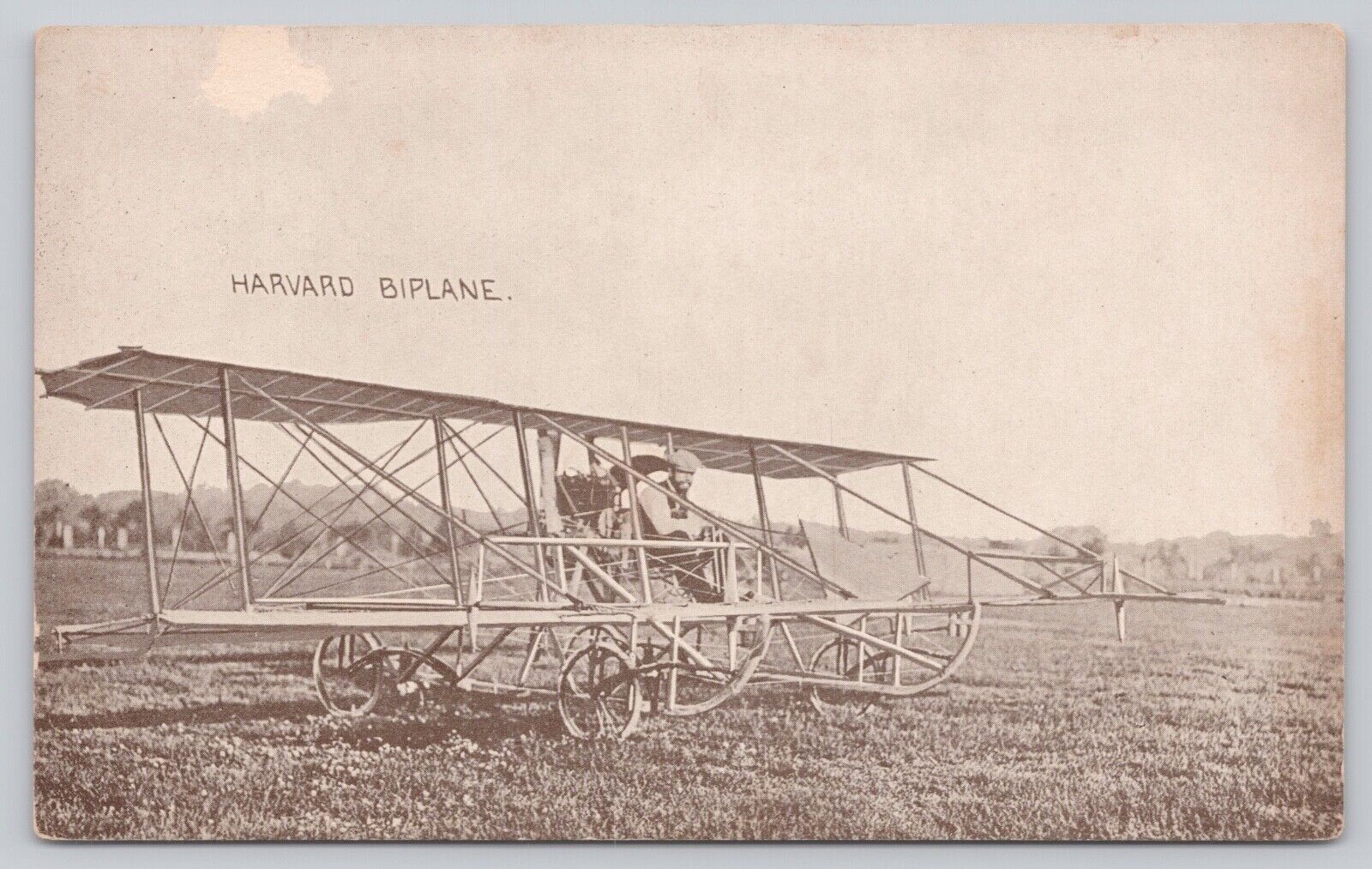 Vintage Postcard Harvard Biplane Airplane Unposted A5
