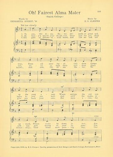 SMITH COLLEGE Vintage Song Sheet c 1927 \