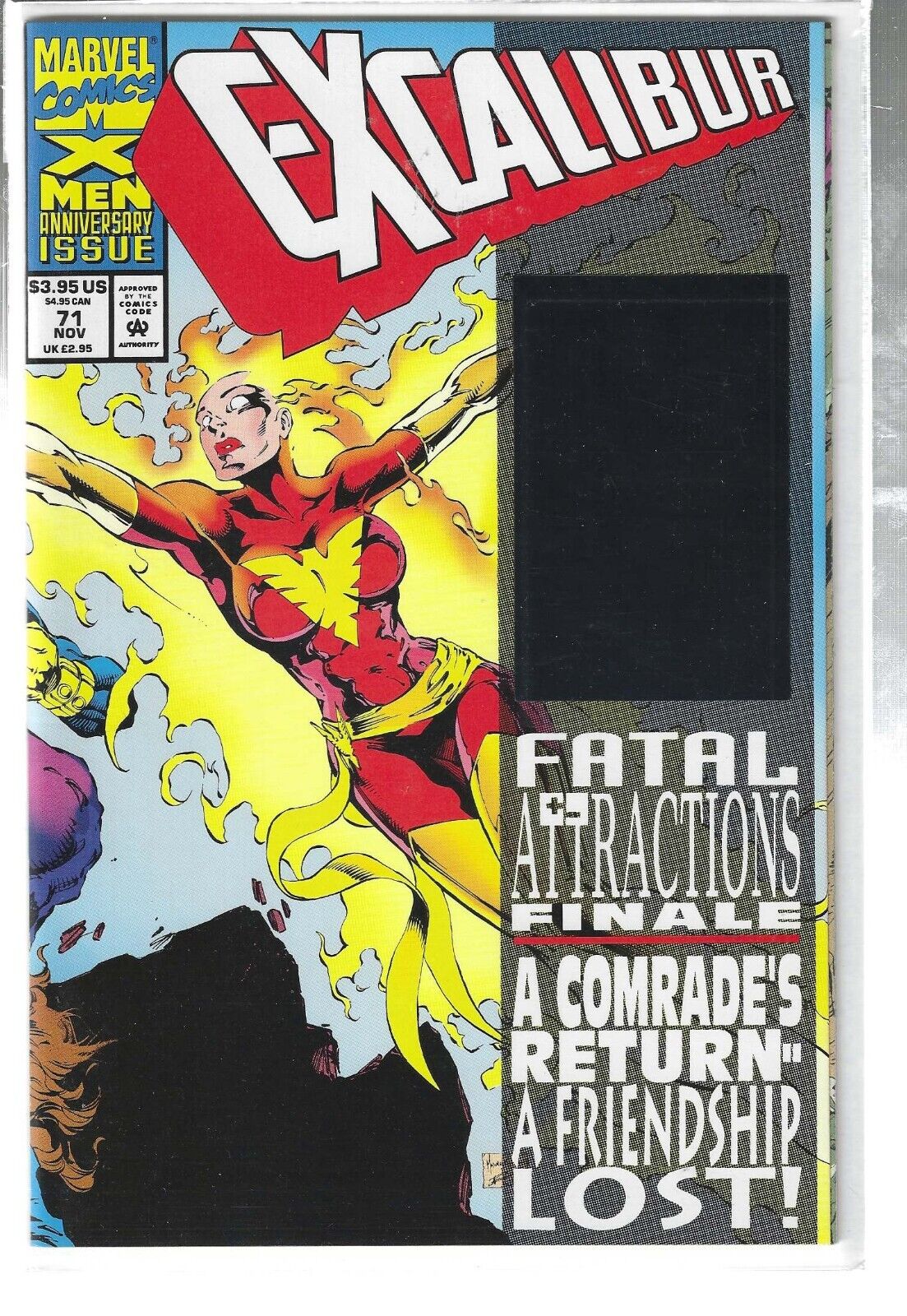 FATAL ATTRACTIONS X-FORCE #25 & EXCALIBUR #71 1993 HOLGRAM VARIANTS AVG 9.6/NM+