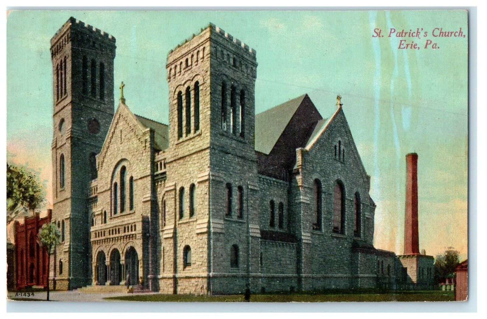 c1910\'s View Of St. Patrick\'s Church Erie Pennsylvania PA Antique Postcard